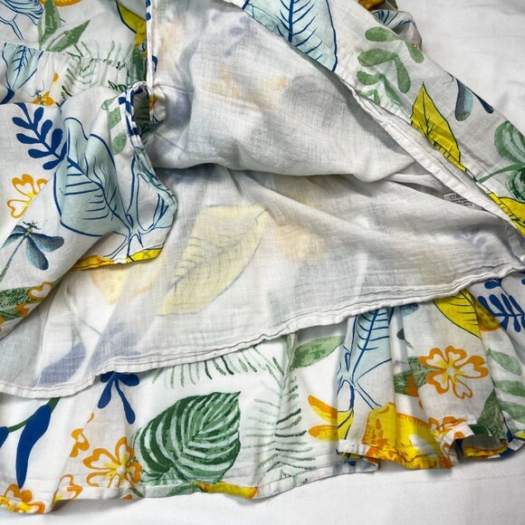 Olivia James Botanical Lemon Print Maxi Dress Tiered Boho Casual Small - Picture 10 of 12